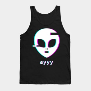 Ayyy - Aesthetic Meme Vaporwave Alien Tank Top